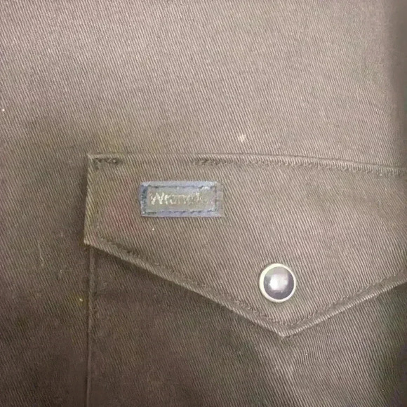 Vintage wrangler size large  pearl snap shirt dark brown - Picture 4 of 8